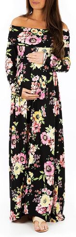 Mother Bee Maternity Off Shoulder Cowl Neck Maternity Dress for Baby Shower or Casual Wear in Saudi Arabia