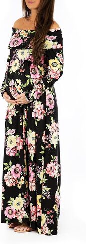 Mother Bee Maternity Off Shoulder Cowl Neck Maternity Dress for Baby Shower or Casual Wear in Saudi Arabia
