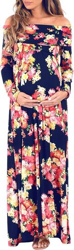 Mother Bee Maternity Off Shoulder Cowl Neck Maternity Dress for Baby Shower or Casual Wear in Saudi Arabia