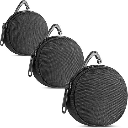 حامل أكياس العملات المعدنية، حقائب EDC التكتيكية المطورة، محفظة صغيرة للعملات المعدنية بسلسلة مفاتيح مع مشبك مثلث للسفر في الهواء الطلق، والمشي لمسافات طويلة، وصيد الأسماك، وركوب الدراجات، والصيد، إلخ. (3 قطع أسود) in Kuwait