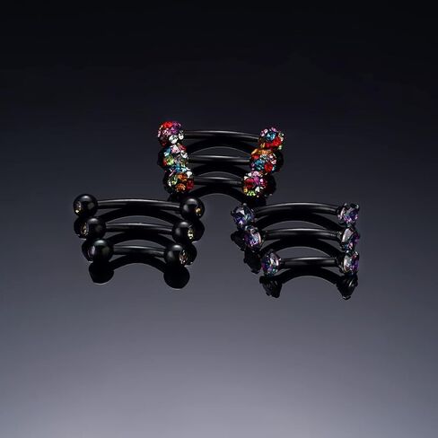 9 قطع الجراحية الصلب الحاجب الدائري للنساء الرجال الأسود منحني الحديد بار 16 جرام تشيكوسلوفاكيا الحاجب اللولب الزنمة الغضروف ثقب الدائري 6 ملليمتر 8 ملليمتر 10 ملليمتر in Kuwait