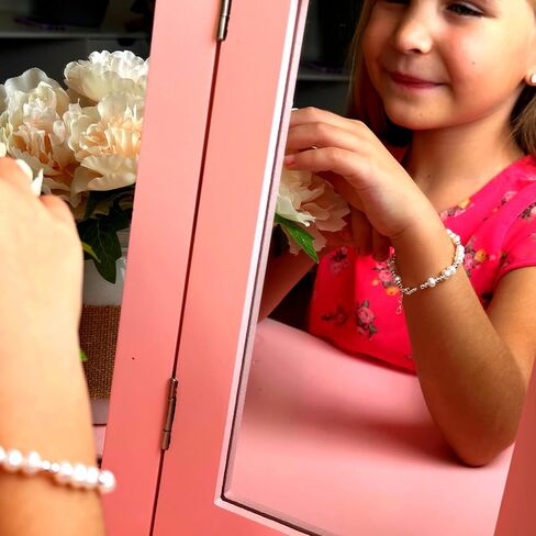 Beaded Bracelets for Girls, Sterling Silver Cultured Freshwater Pearl Bracelet, Baby Girl Toddler Keepsake, Birthday Girl Gifs in Saudi Arabia