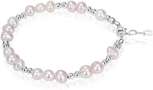 Beaded Bracelets for Girls, Sterling Silver Cultured Freshwater Pearl Bracelet, Baby Girl Toddler Keepsake, Birthday Girl Gifs in Saudi Arabia
