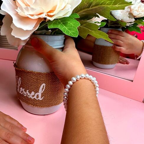 Beaded Bracelets for Girls, Sterling Silver Cultured Freshwater Pearl Bracelet, Baby Girl Toddler Keepsake, Birthday Girl Gifs in Saudi Arabia