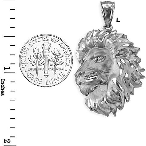 Sterling Silver Satin Lion Head DC Leo Pendant (S/L) in Kuwait