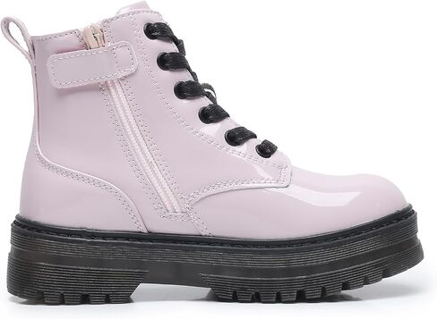 Girls Kids Side Zipper Combat Ankle Boots (Toddler/Little Kid/Big Kid) in Saudi Arabia
