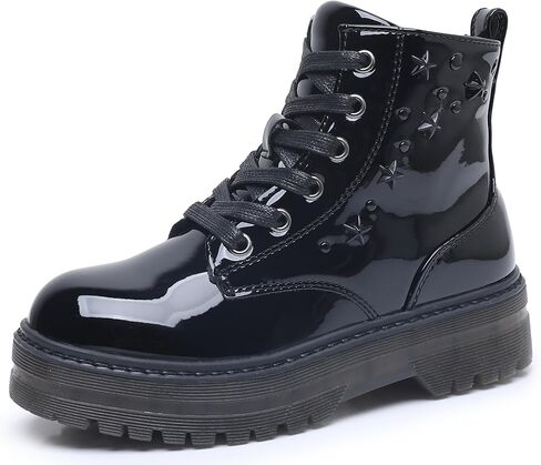 Girls Kids Side Zipper Combat Ankle Boots (Toddler/Little Kid/Big Kid) in Saudi Arabia