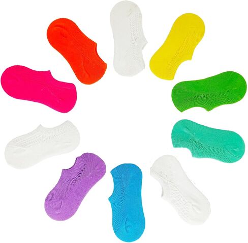 Jagrove Kids Ankle Socks, Low Cut Cotton Socks Colorful Anti Slip No Show Socks for 2-12 Years Boys Girls, 10 Pairs in Saudi Arabia