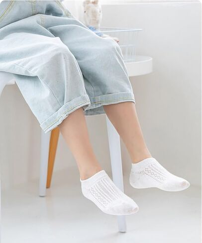 Jagrove Kids Ankle Socks, Low Cut Cotton Socks Colorful Anti Slip No Show Socks for 2-12 Years Boys Girls, 10 Pairs in Saudi Arabia