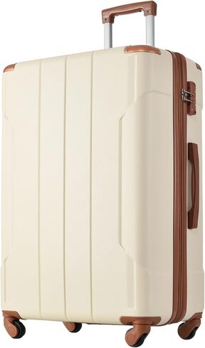 3 Pieces Hardshell Luggage Sets 20"+24''+28" Luggages Spinner Suitcase With TSA Lock Lightweight Luggage Set For Women Men Outdoor Travel Black+Brown 16 in Kuwait