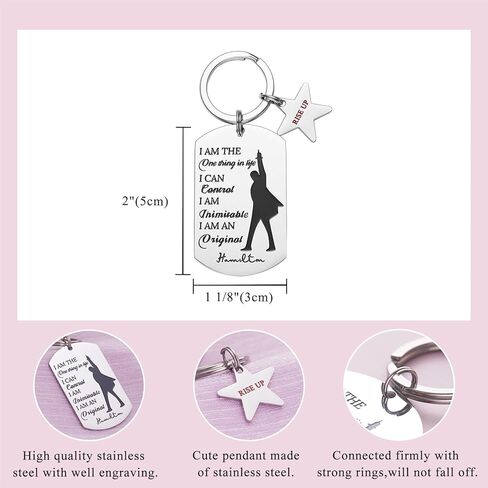 Hamilton Musical Merchandise Keychain Inspirational Gifts Cute Keychains for Women Teen Girls Daughter Son in Saudi Arabia