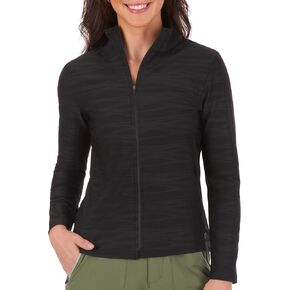 The American Outdoorsman Womens Pintuck Jacquard Quick Dry Textured Long Sleeve Full-Zip Top