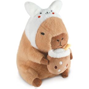 Flower Capybara Plush, Cute Capybara Plush Pillow Kawaii Flower Stuffed Aniamls Capybara Plushies Toys Gifts for Kids 11 inch