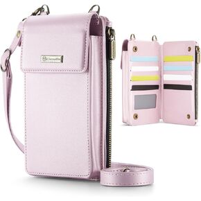 CaseMe Small Crossbody Cell Phone Bag for Women, RFID Blocking Shoulder Handbag Strap Wallet Purse with Card Slots