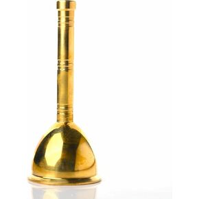 Indian Traditional Solid Brass Pooja Puja Bell Ghanti, Small Hand held Service Bell,Loud Multi - Purpose Call Bell Hindu Festival Housewarming for Pooja Decoration Essentials Gift Item(Size:-3")