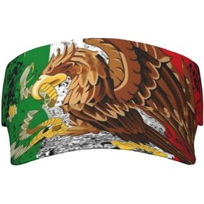 Funny Mexico Flag Sport Sun Visor Hats Adjustable Empty Top Baseball Cap Outdoor Mexican Sun Caps for Women and Men