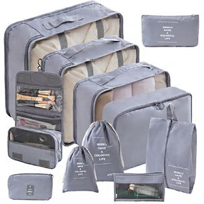 11 Set Packing Cubes Travel Organizer Bags Packing Organizers for Travel Accessories Luggage Packing Cube (Beige)