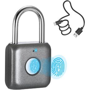 Fingerprint Padlock Phone Watch App Gym Locker Lock: Keyless Padlock eLinkSmart Combination Lock - Black Metal Bluetooth Remote Padlock for Locker Backpack Suitcase Luggage