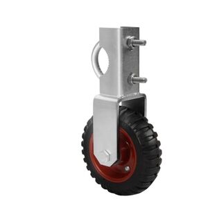 Gate Wheel 6 inch Farm Gate Wheel, 1 Pack Gate Support Wheel with 1-3/8" Thru 2-1/2" Gate Use, Chain Link Fence Metal Tub Gate Farm Gate Wheel Under Mount Farm Gate Caster to Prevent Dragging (Red)