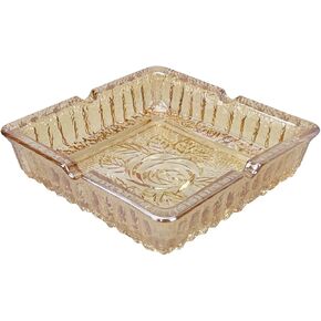 Sizikato Amber Crystal Glass Ashtray.