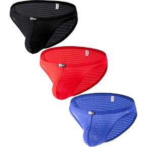 IKINGSKY Men's Lace Pouch Briefs Sexy Bulge Underwear Breathable Under Panties for Men