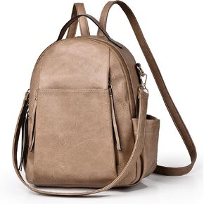 Dora & Liz Small Leather Backpack Purse for Women, Fashion Designer Mini Backpacks, Ladies Travel Lightweight Shoulder Bags