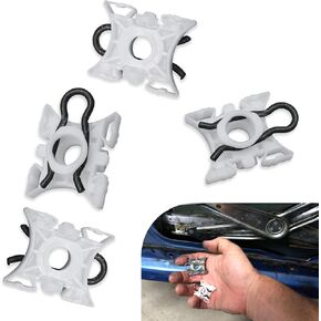 Pack-4 Car Window Glass Adjuster Slider Clip, 1.09" x 1.3" Side Window Glass Buckle Replacement, 0.42" Aperture Glass Lift Regulator Parts, Universal for Cars Repair Accessories (Blue)
