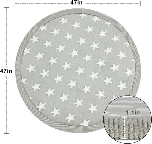 Shinnwa Round Kids Rug, Thickened Round Area Rug with Foam Padding, Star Pattern Circle Rug for Nursery, Kids Room, Playroom, 40-inch, Pink in Saudi Arabia