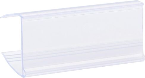 MECCANIXITY Label Holder 80x28mm Clip on Shelf Clear Blue Plastic for Wire Shelving, Pack of 20 in Saudi Arabia