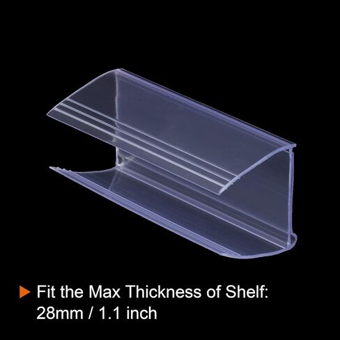 MECCANIXITY Label Holder 80x28mm Clip on Shelf Clear Blue Plastic for Wire Shelving, Pack of 20 in Saudi Arabia