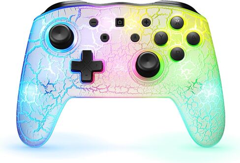 Manba Switch Pro Controller,Wireless Switch Controller Compatible with Switch/Lite/OLED/PC,Bluetooth Pro Controller Switch with Adjustable LED Light/Turbo/Vibration,Wake-Up Function（Black） in Saudi Arabia