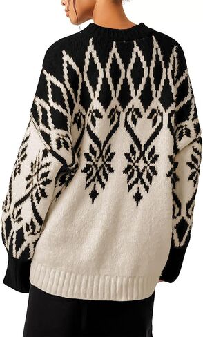 Saodimallsu Womens 2024 Fall Tunic Sweaters Trendy Chunky Knit Crew Neck Long Sleeve Oversized Pullover Sweaters in Saudi Arabia