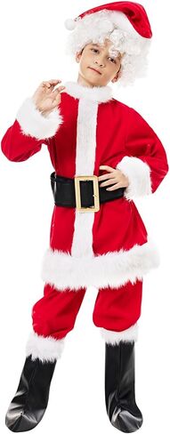 Jack Skellington Costume for Kids Nightmare Christmas Santa Costume Jumpsuit with Jack Mask Hat Belt Cosplay Outfits in Kuwait