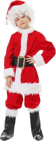 Jack Skellington Costume for Kids Nightmare Christmas Santa Costume Jumpsuit with Jack Mask Hat Belt Cosplay Outfits in Kuwait