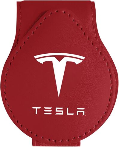 حامل نظارات شمسية متوافق مع Tesla Model Y 3 X S Cybertruck جلد مغناطيسي حامل حامل نظارات شمسية مشبك قناع حامل نظارات شمسية إكسسوارات هدايا للمالكين (أسود) in Kuwait