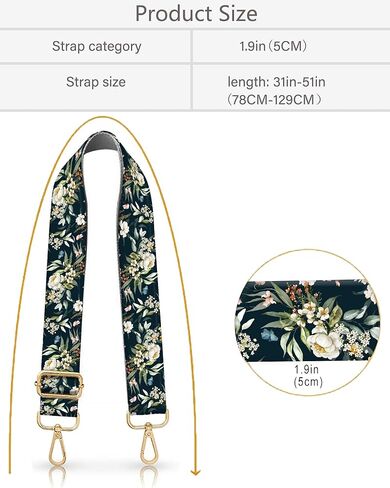 حزام محفظة بديل بحزام كتف عريض 5.08 سم، حزام حقيبة يد لطيف، أحزمة بديلة لحزام الحقيبة قابلة للتعديل in Kuwait