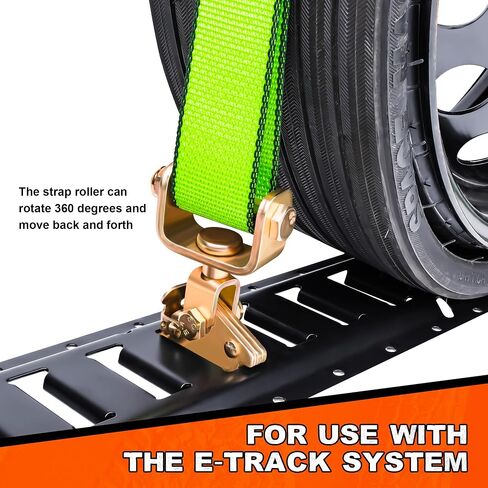 E-Track Roller Idler Swivel Anchors Fitting,4 Pack,Heavy-Duty E Track Accessories,Wheel Straps,Tie-Down Anchors on E Track Strap for Trailers, ATV, UTV, Car in Saudi Arabia