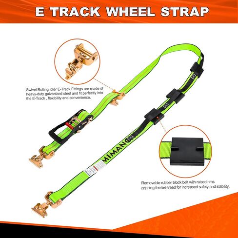E-Track Roller Idler Swivel Anchors Fitting,4 Pack,Heavy-Duty E Track Accessories,Wheel Straps,Tie-Down Anchors on E Track Strap for Trailers, ATV, UTV, Car in Saudi Arabia