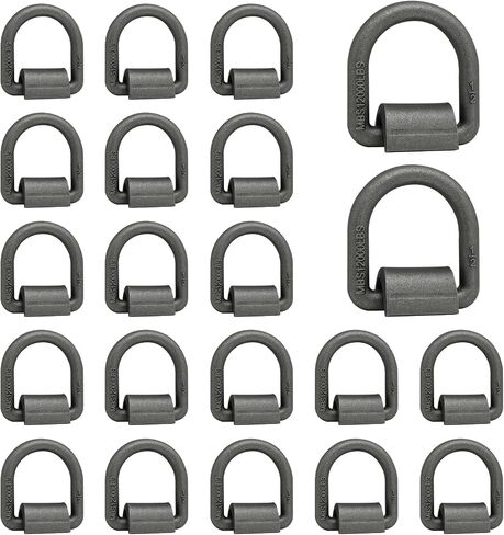 Weld-On Forged D Rings Heavy Duty,12 Pack 1/2" D-Ring Trailer Tie Down Anchor for Securing Truck Cargo,Trailer,ATVs Tiedowns, Farm Applications and More,Breaking Load 12000Lbs in Saudi Arabia