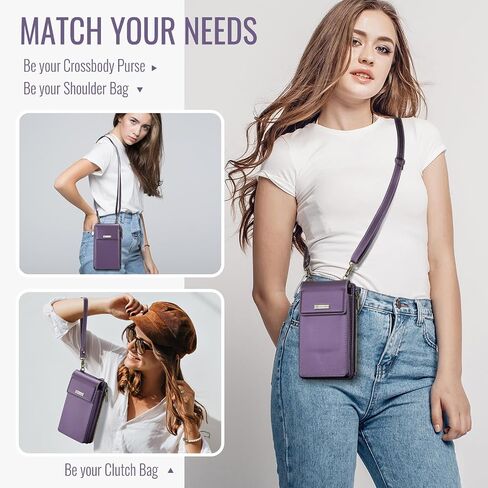 CaseMe Small Crossbody Cell Phone Bag for Women, RFID Blocking Shoulder Handbag Strap Wallet Purse with Card Slots in Saudi Arabia