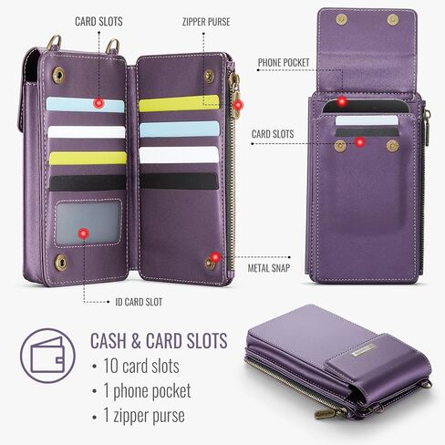 CaseMe Small Crossbody Cell Phone Bag for Women, RFID Blocking Shoulder Handbag Strap Wallet Purse with Card Slots in Saudi Arabia