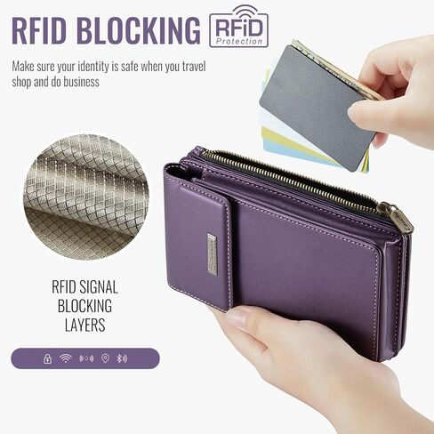 CaseMe Small Crossbody Cell Phone Bag for Women, RFID Blocking Shoulder Handbag Strap Wallet Purse with Card Slots in Saudi Arabia