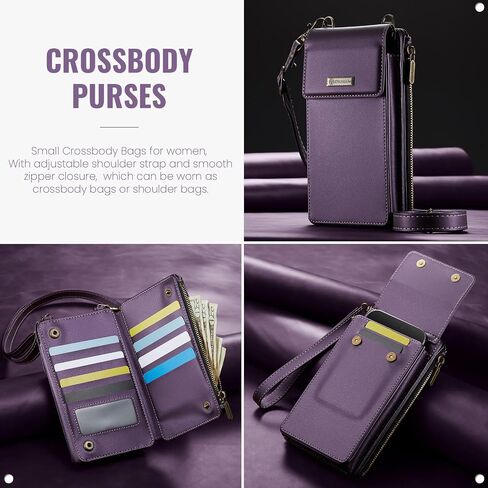 CaseMe Small Crossbody Cell Phone Bag for Women, RFID Blocking Shoulder Handbag Strap Wallet Purse with Card Slots in Saudi Arabia