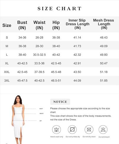 Popilush Shapewear Dress Two Piece Sheer Mesh Dress Midi Dress for Spring Slit Dress Worn Separately Or Together in Kuwait