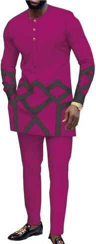 الملابس الأفريقية للرجال مجموعات Dashiki ملابس سليم صالح كم طويل الملابس الأفريقية ملابس رياضية الأفريقية غير رسمية in Kuwait
