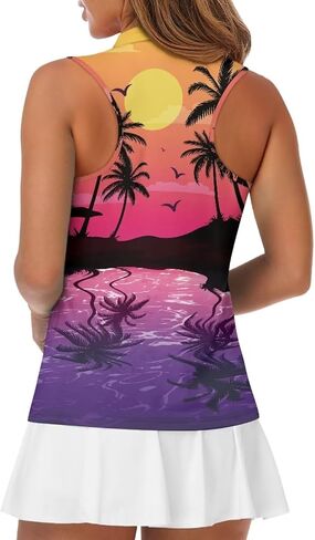 Women's Golf Shirts Sleeveless with Collar Moisture Wicking Tennis Tank Tops Ladies Athletic Shirt Golf Activewear in Saudi Arabia