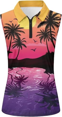 Women's Golf Shirts Sleeveless with Collar Moisture Wicking Tennis Tank Tops Ladies Athletic Shirt Golf Activewear in Saudi Arabia