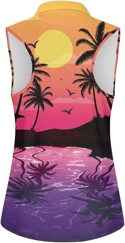 Women's Golf Shirts Sleeveless with Collar Moisture Wicking Tennis Tank Tops Ladies Athletic Shirt Golf Activewear in Saudi Arabia
