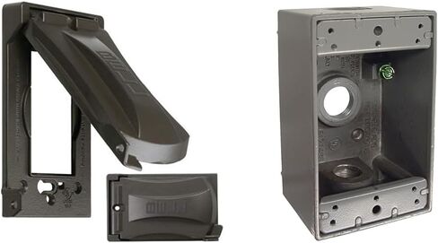 Hubbell MX1050Z Bell 1-Gang Weatherproof Universal Metal Flip Cover, Vertical/Horizontal 12-in-1, Bronze in Saudi Arabia