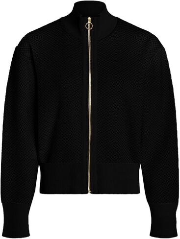 SuperPrity سترات صوفية للنساء كم طويل زمم سترة متماسكة خفيفة الوزن 2024 موضة خريف البيسبول معاطف أبلى in Kuwait